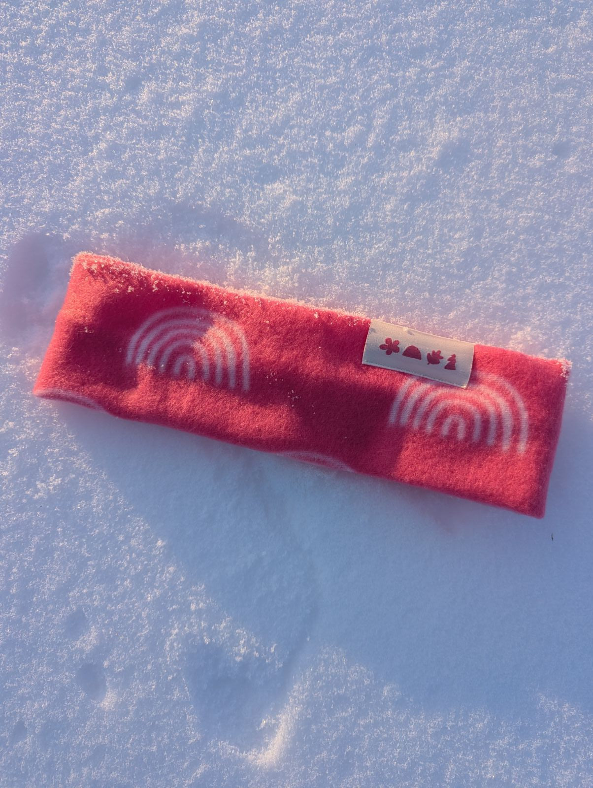 pink rainbow fleece bandana winter snow rose arc en ciel