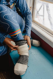 Thermal socks merino cold days outdoor neutral colors Les Saisons