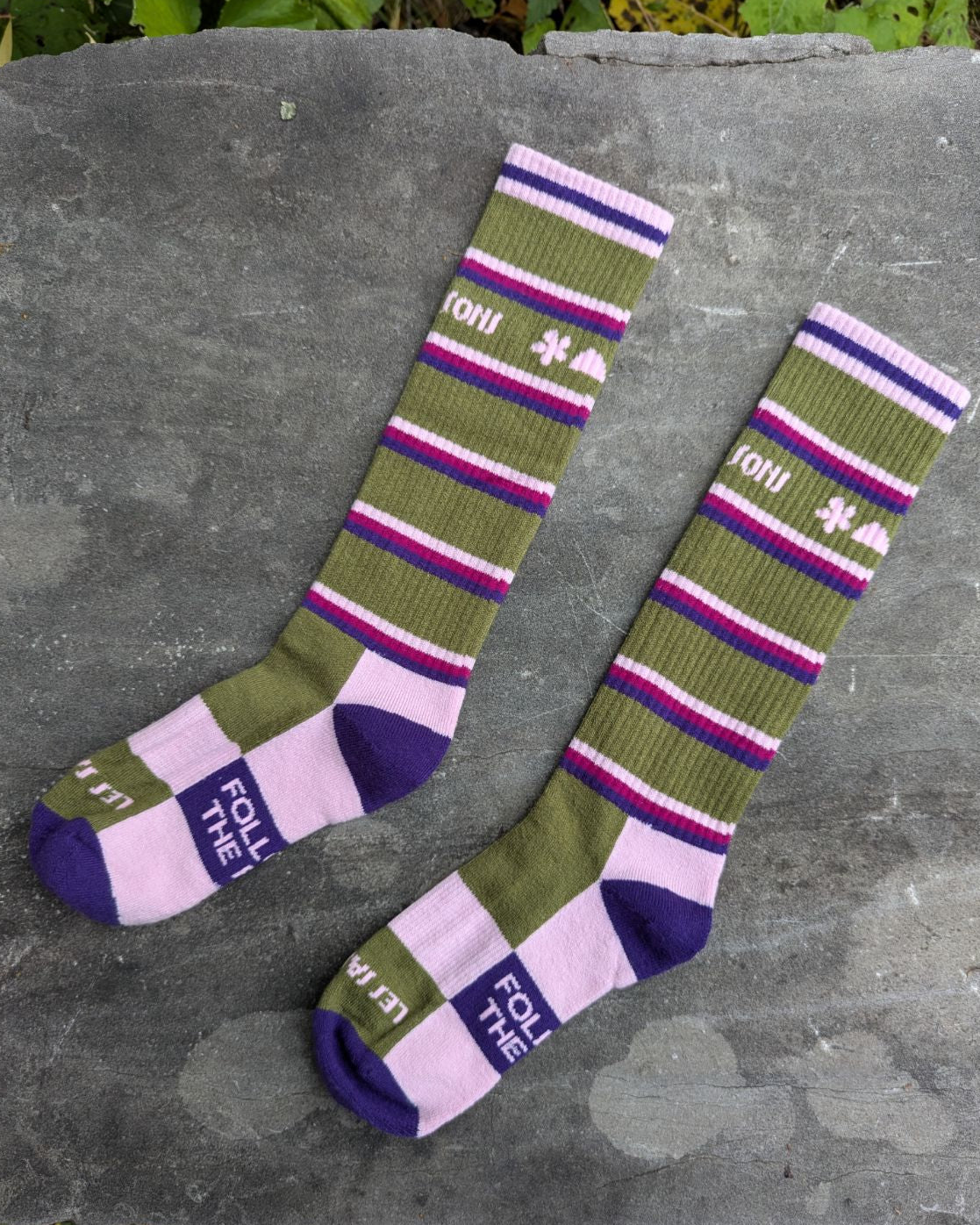 colorful Merino Socks les Saisons. stripes and active