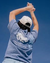 Blue, t-shirt, graphic t-shirt, outdoors, oversized, lifestyle, cotton, artist collaboration, Les saisons, unisex style, look demin, T-shirt manches courtes, surdimensionné, t-shirt graphique, bleu, artiste tatoueuse. Style unisexe, Monica Suavezura