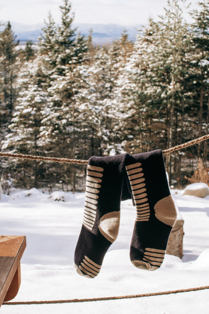 merino elite ski socks made in canada navy