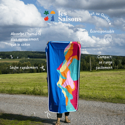 Microfiber Travel Towel | Made in Québec | Les Saisons x Marine Poiraton