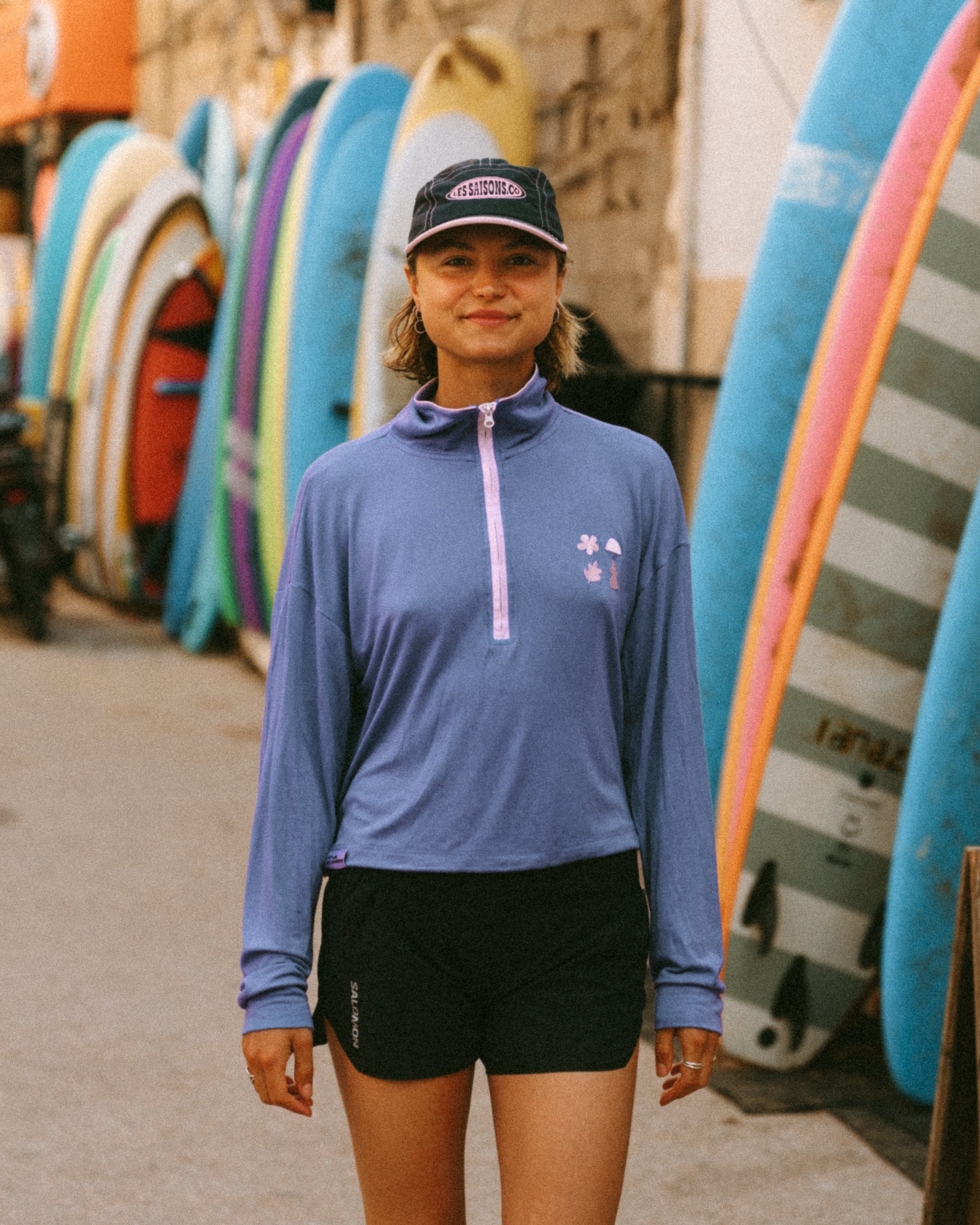 Quarter Zip en Bamboo Mauve 