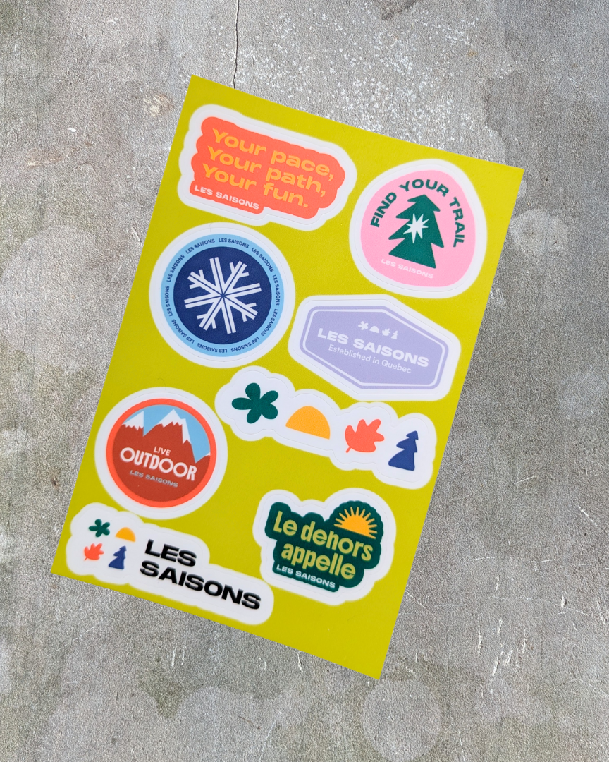 Sheet of colorful stickers les Saisons with various designs 