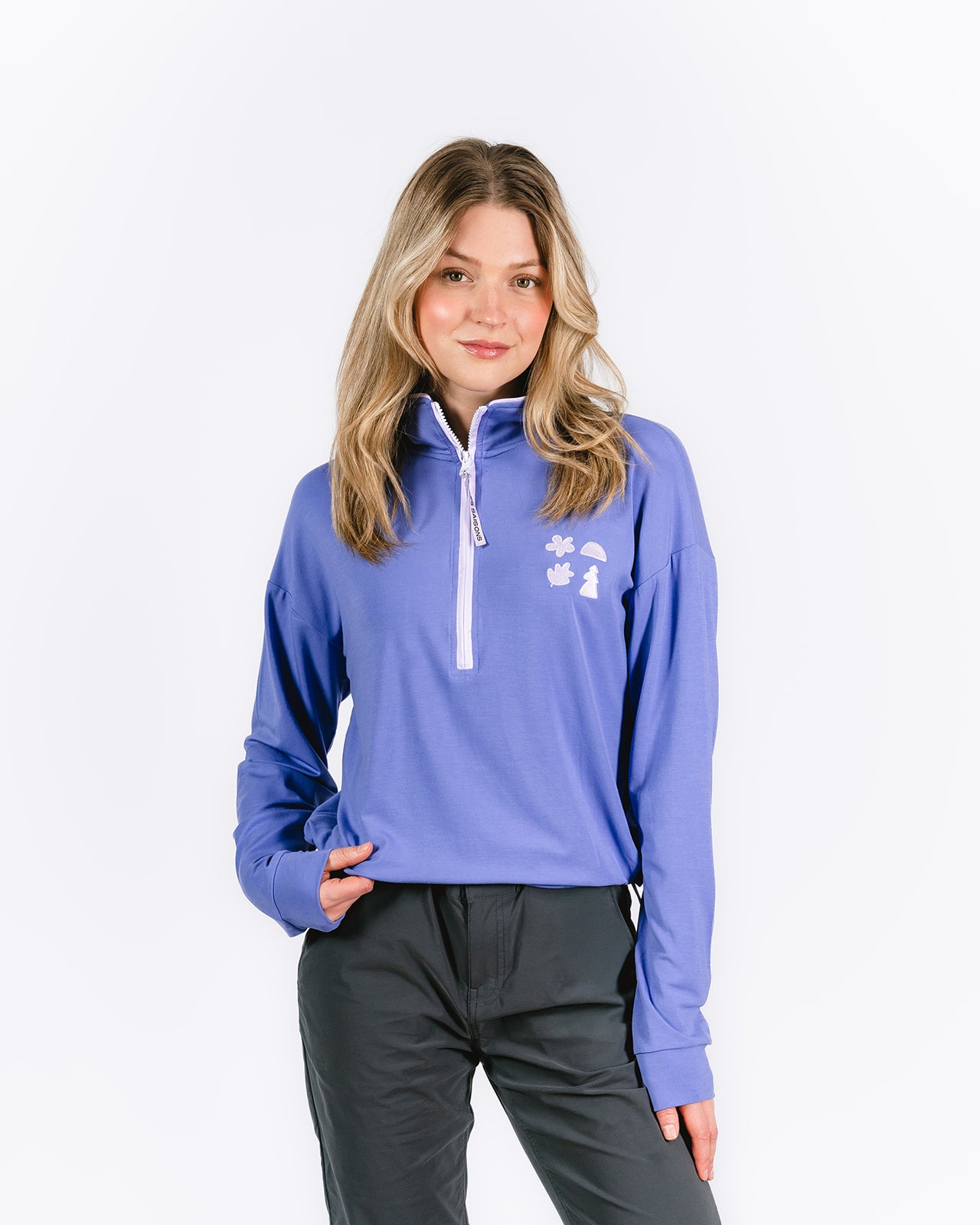 Quarter Zip en Bamboo Mauve 