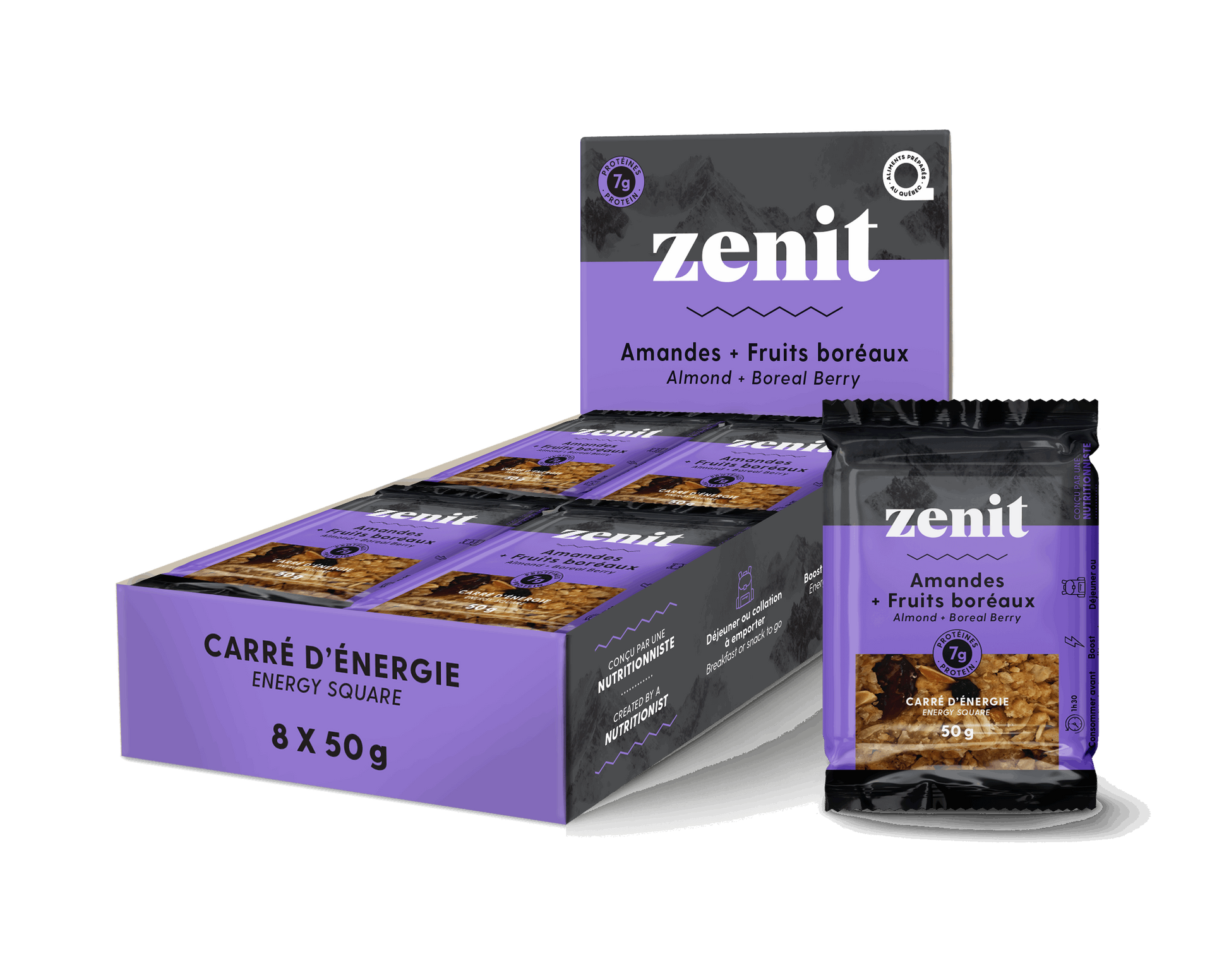 Zenit | Almond and Boreal Fruit Energy Squares
