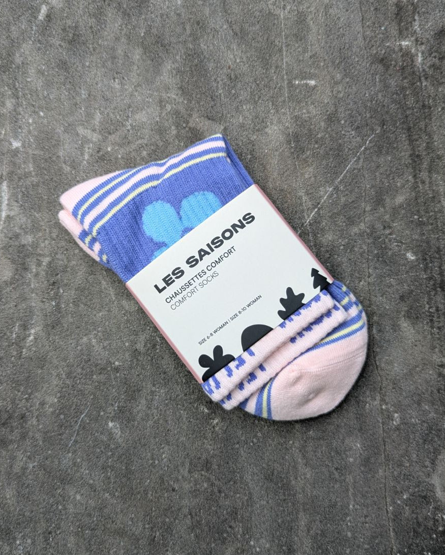 Crew socks les Saisons Bloom with flowers
cute logo