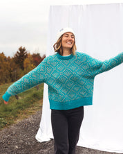 Tricot Mérino Bleu | Fabriqué au Népal