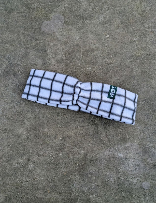Black and white tiled fleece bandana