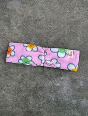 Pink flower patterned fleece bandana