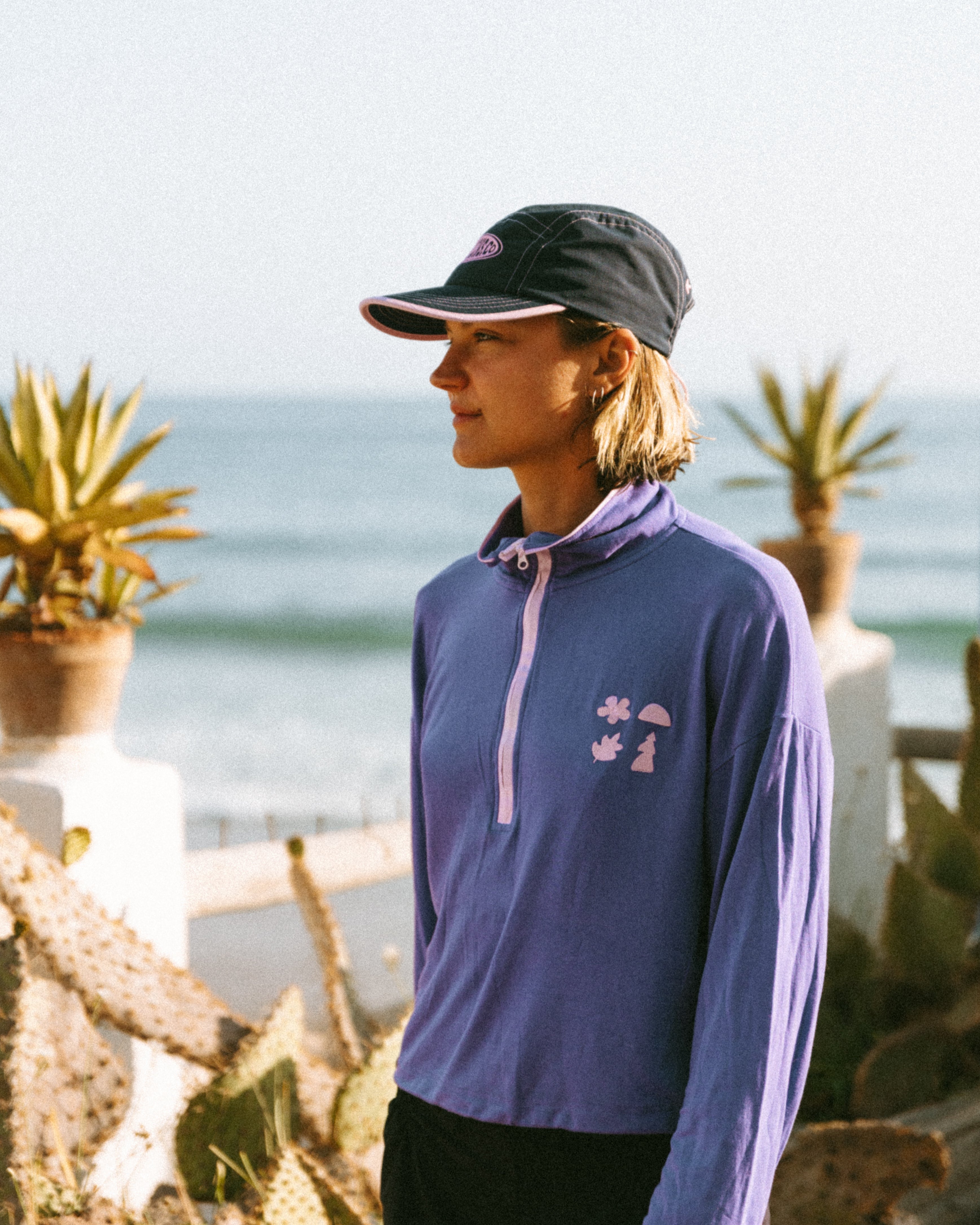 Quarter Zip en Bamboo Mauve 