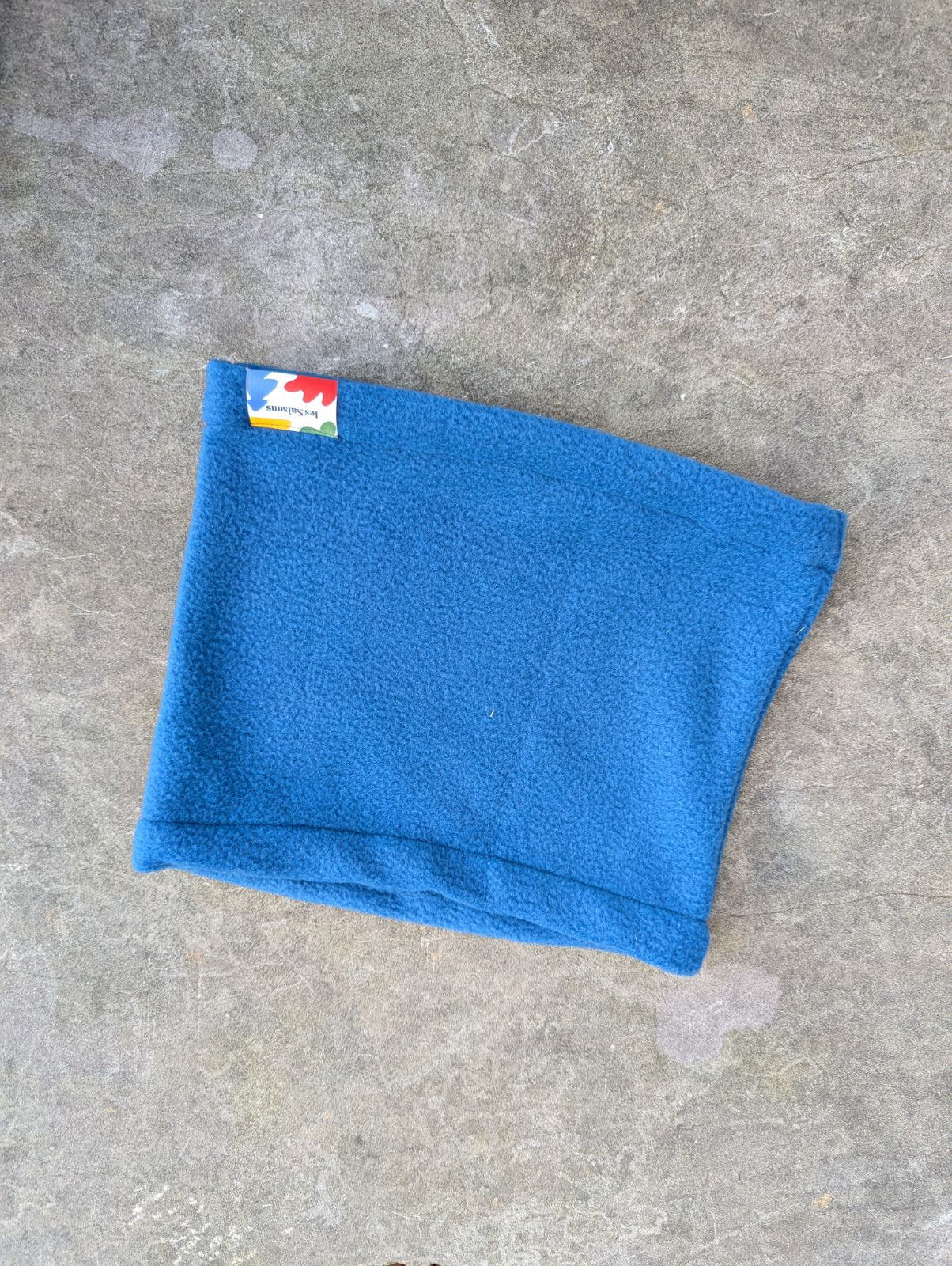 Solid blue fleece neck warmer
