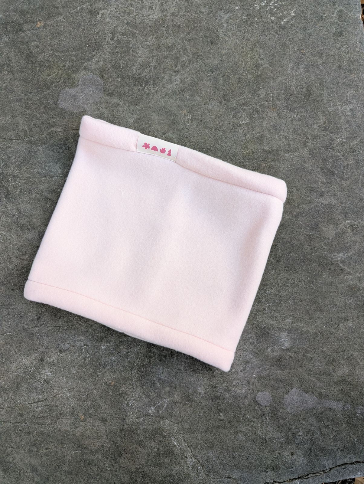 Light pink solid fleece neck warmer