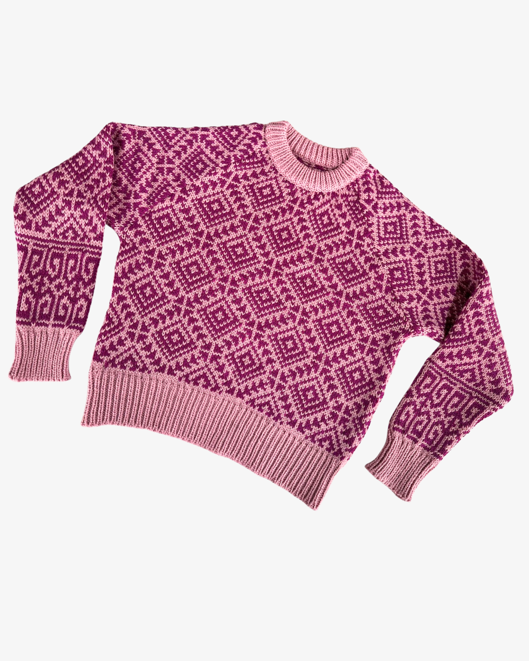Tricot Mérino Rose | Fabriqué au Népal