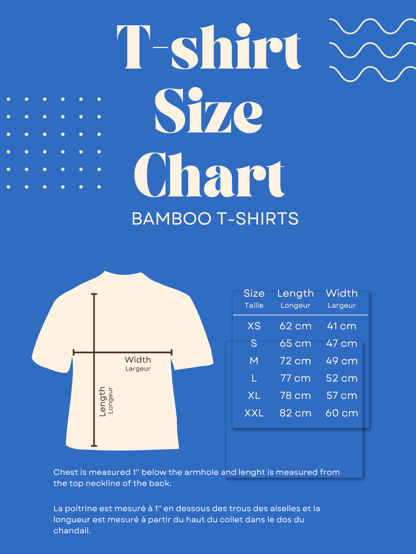 T-shirt size chart 